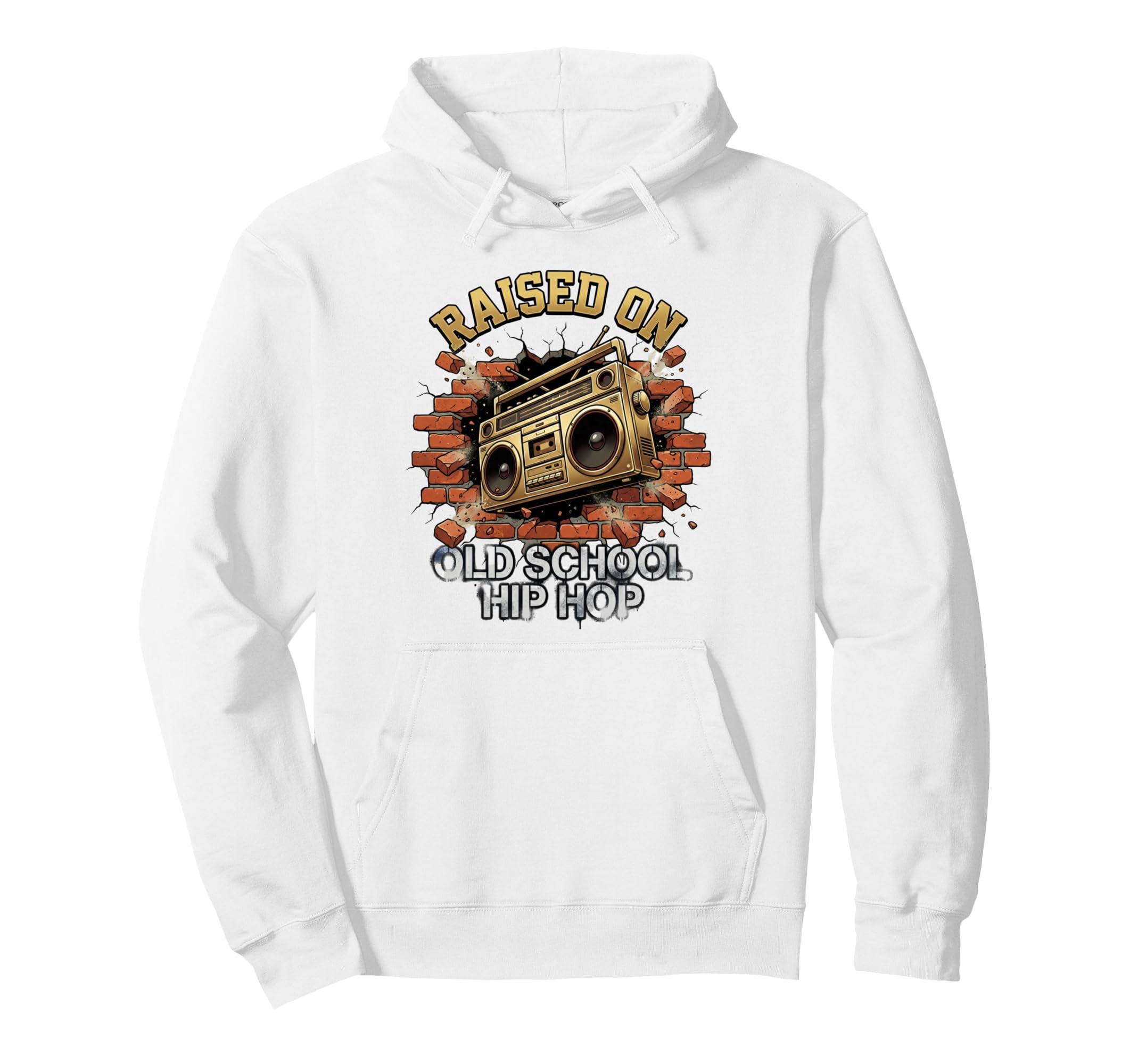 Raised Old School Hip Hop Cassette Hoodie - Fun Novelty Design Unisex - T-Shirt, Sweatshirt, Hoodie