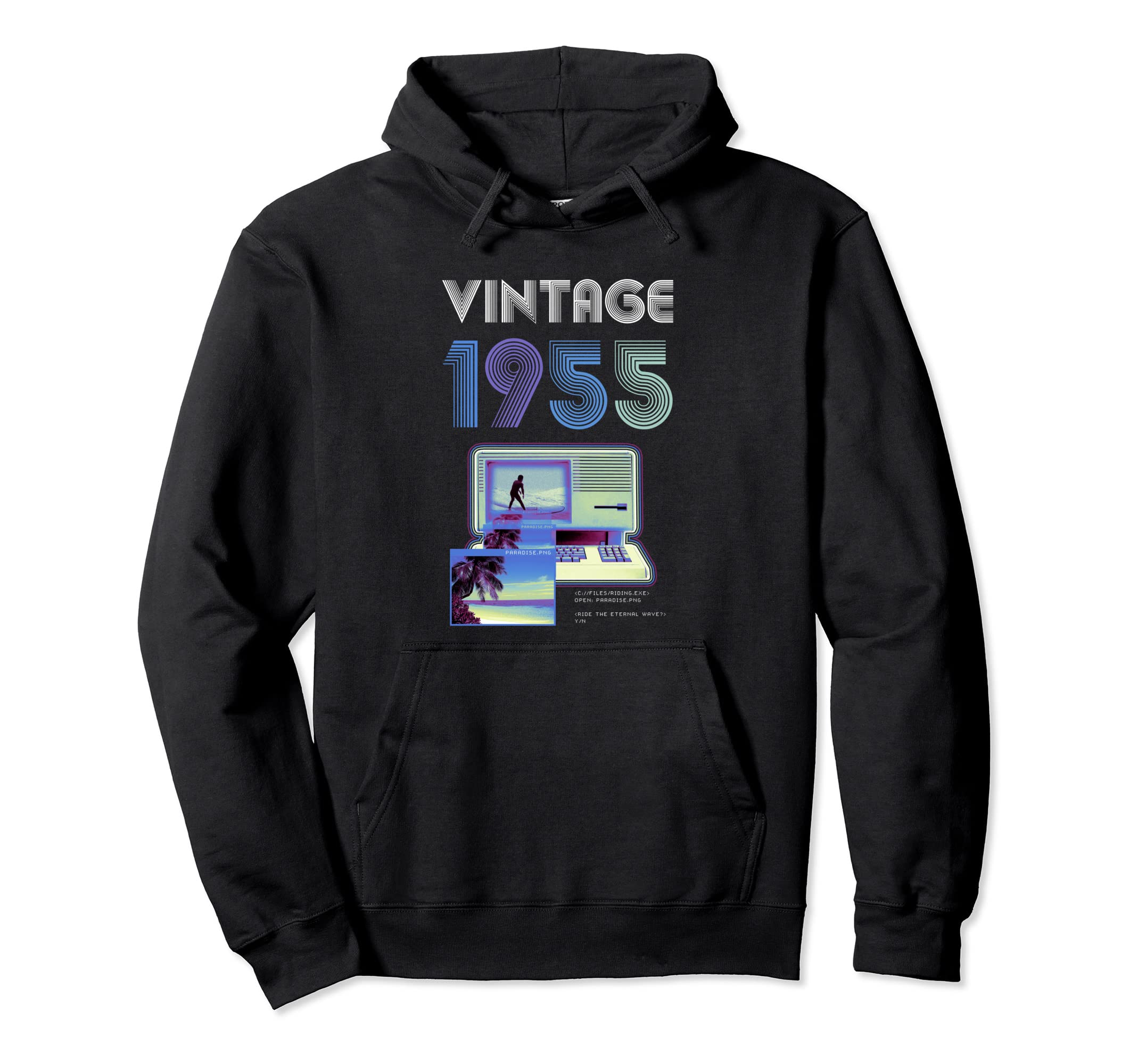 Vaporwave Aesthetic Grunge Gaming 1955 Hoodie - Novelty Apparel Unisex - T-Shirt, Sweatshirt, Hoodie