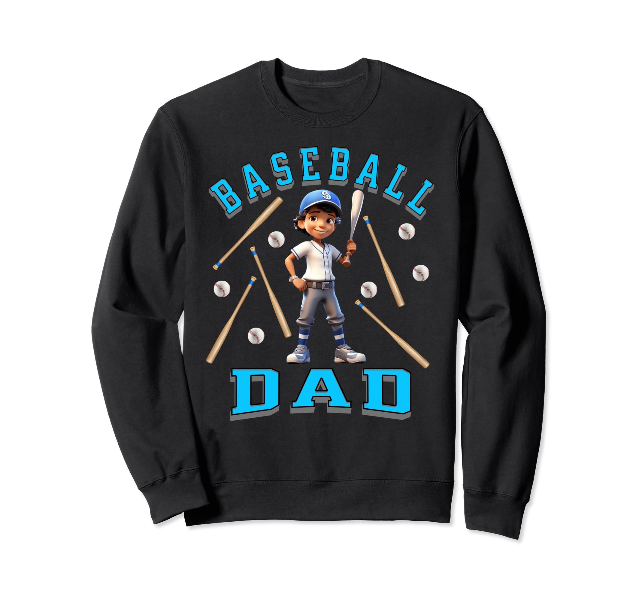 Baseball Dad Sweatshirt - Graphic Print Unisex - T-Shirt, Sweatshirt, Hoodie
