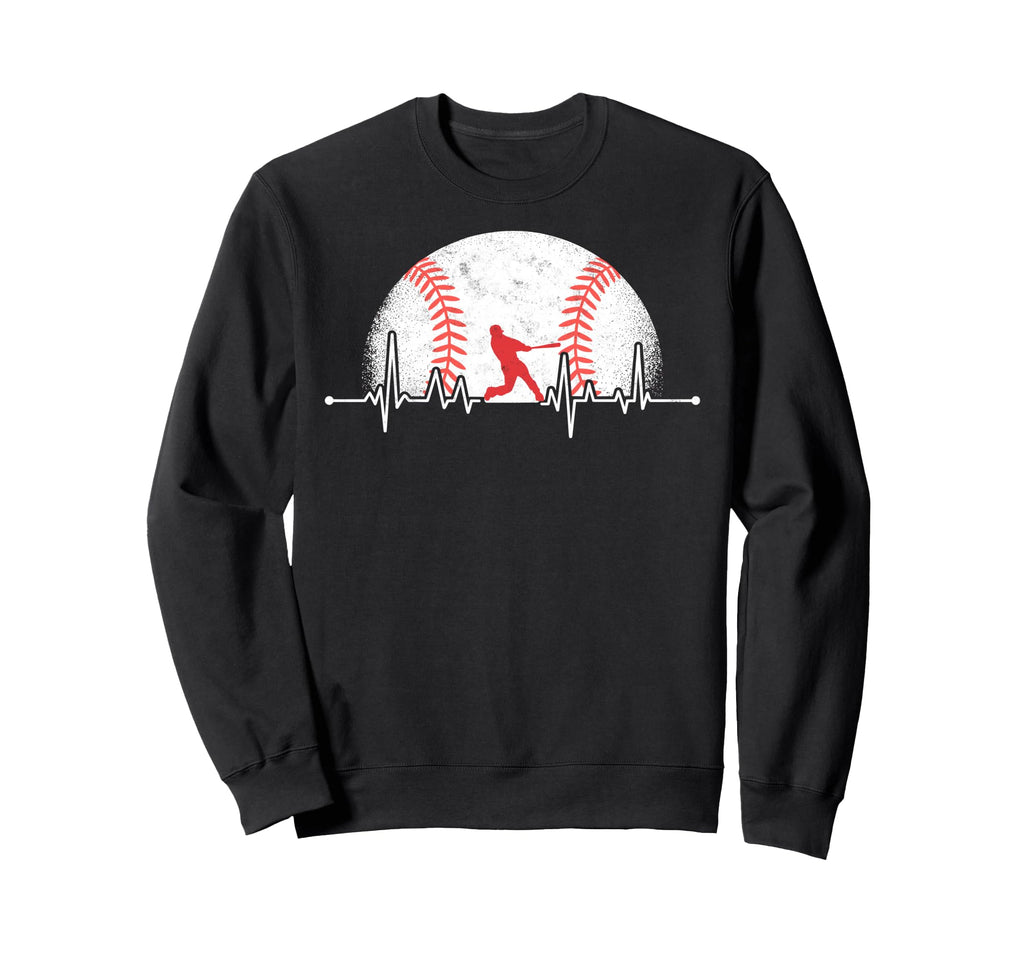 Baseball Ball Heartbeat Player Coach Sweatshirt - Graphic Print Men Women - T-Shirt, Sweatshirt, Hoodie