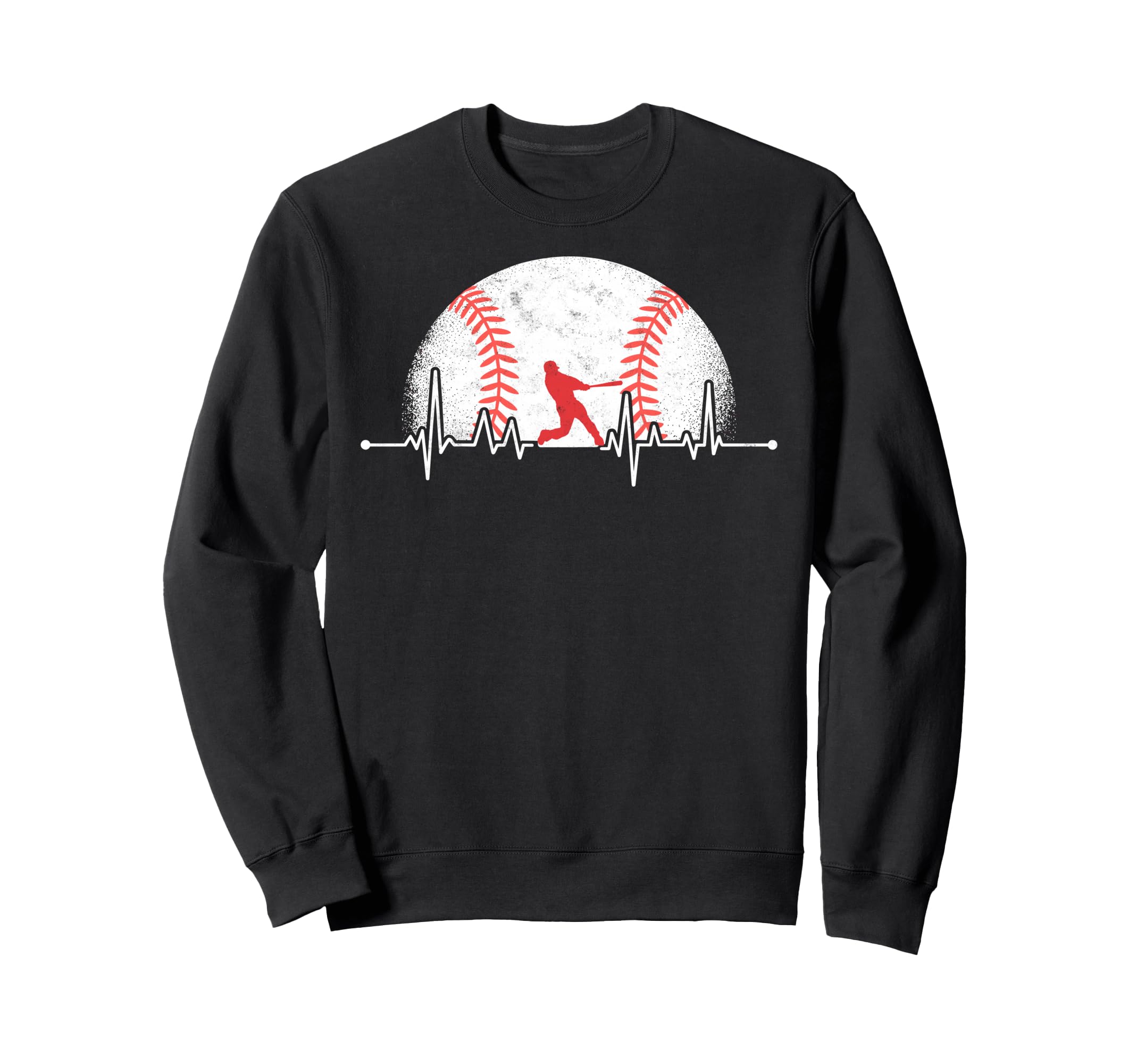 Baseball Ball Heartbeat Player Coach Sweatshirt - Graphic Print Men Women - T-Shirt, Sweatshirt, Hoodie