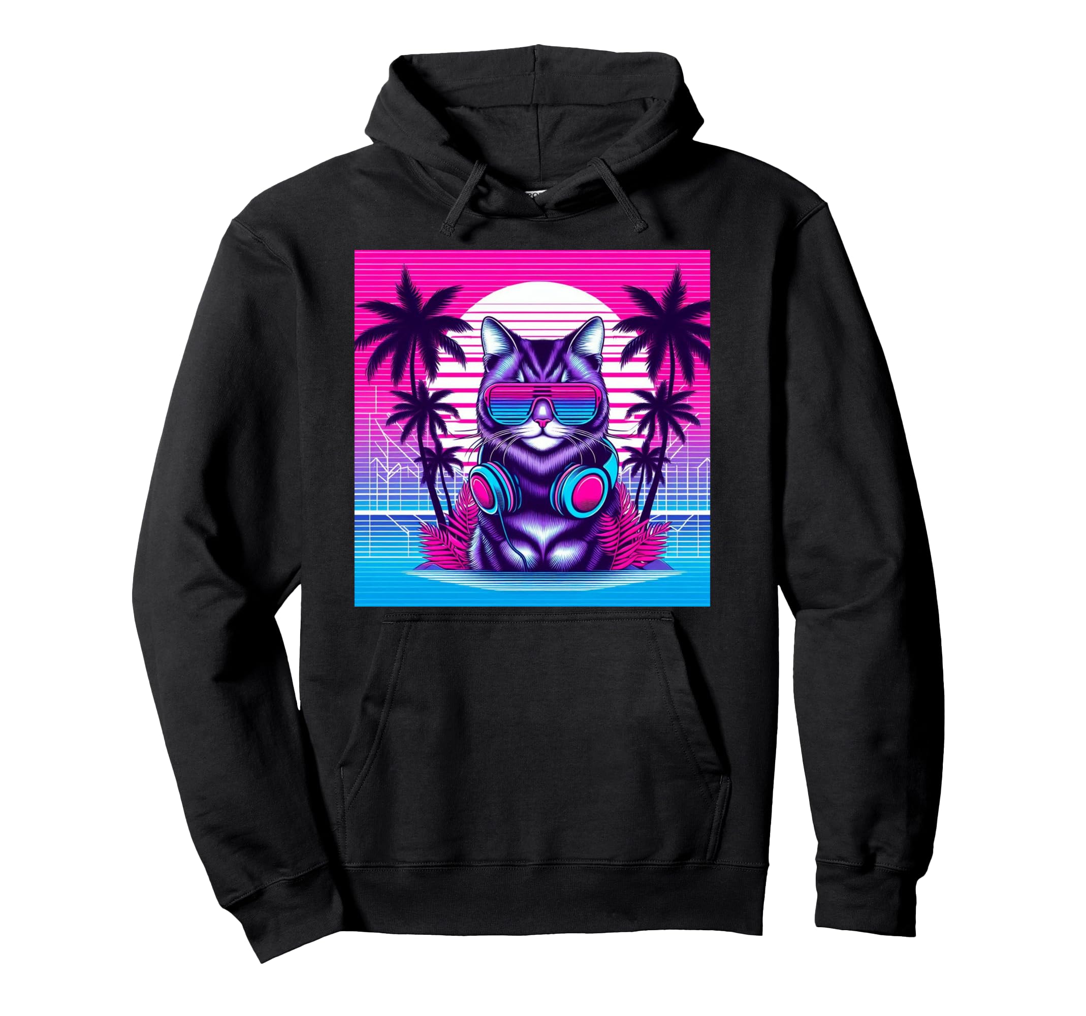 Synthwave Retrowave Vaporwave Outrun Hoodie - Custom Art Print for Adults - T-Shirt, Sweatshirt, Hoodie