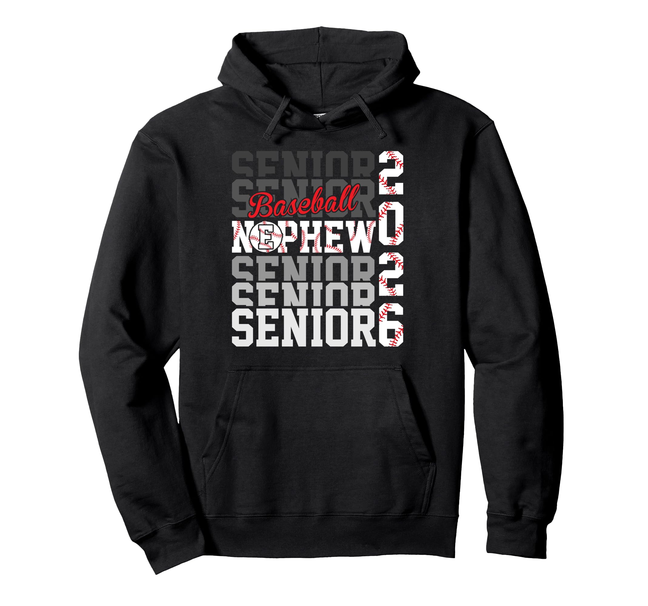 2026 Baseball Senior Nephew Hoodie - Fun Novelty Design for Adults - T-Shirt, Sweatshirt, Hoodie