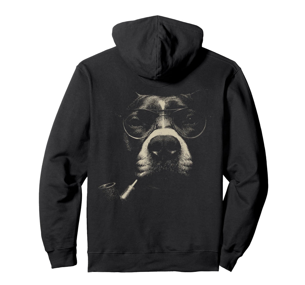 Pitbull Smoking Pipe Glasses Grunge Hoodie - Trendy Graphic for Adults - T-Shirt, Sweatshirt, Hoodie