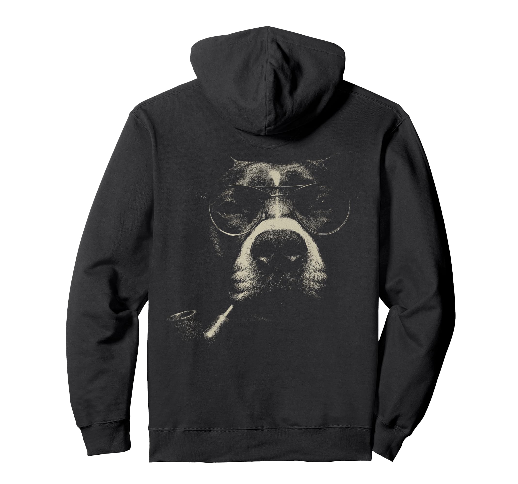 Pitbull Smoking Pipe Glasses Grunge Hoodie - Trendy Graphic for Adults - T-Shirt, Sweatshirt, Hoodie