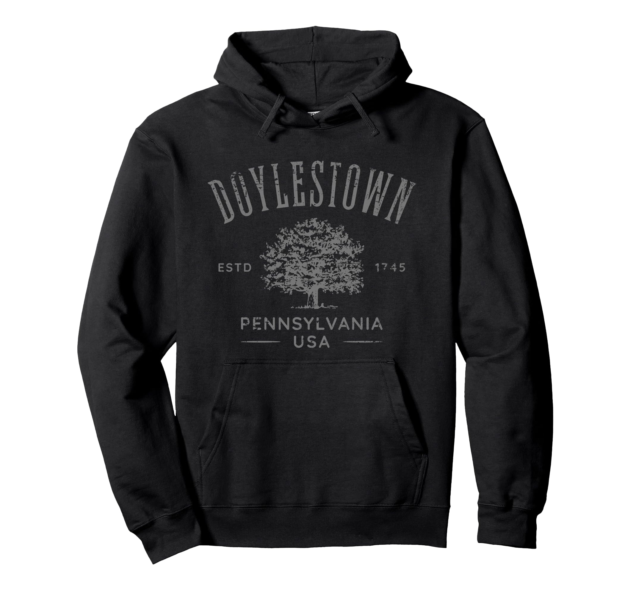 Doylestown Pa Distressed Souvenir Hoodie - Minimalist Print for Adults - T-Shirt, Sweatshirt, Hoodie