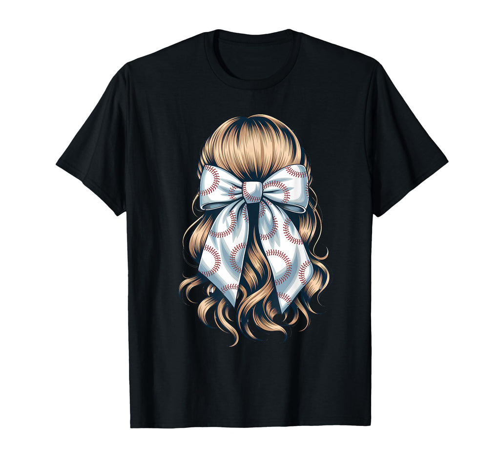 Baseball Coquette Bow Baseball Mom T-Shirt - Casual Everyday Wear Men Women - T-Shirt, Sweatshirt, Hoodie