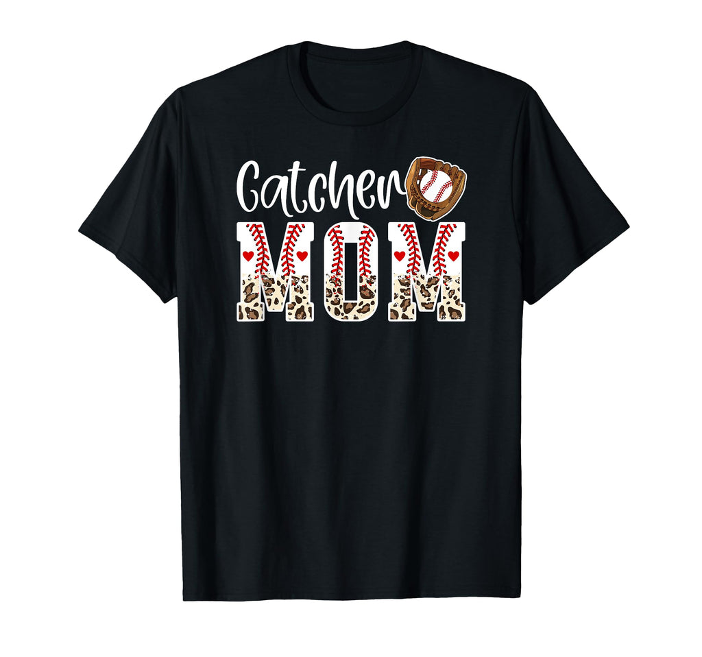 Baseball Catcher Mom Leopard Mom T-Shirt - Custom Art Print Men Women - T-Shirt, Sweatshirt, Hoodie