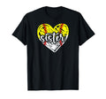 Softball Baseball Sister Heart T-Shirt - Fun Novelty Design for Adults - T-Shirt, Sweatshirt, Hoodie