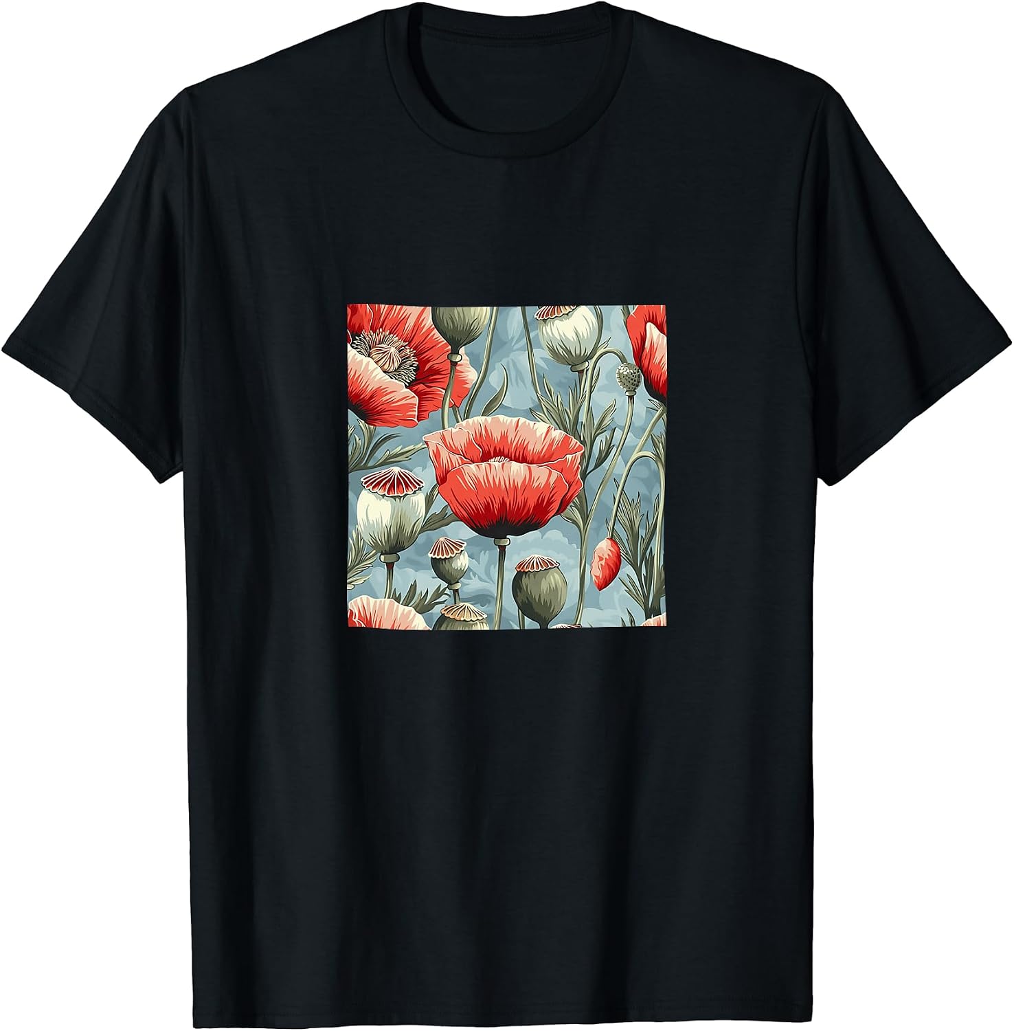 Poppy Flower Pattern Merch - Adult & Kids T-Shirts, Sweatshirts & Hoodies apparel design preview 1