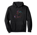 Vaporwave Hippo Fedora Hat Outline Art Hoodie - Unique Graphic Men Women - T-Shirt, Sweatshirt, Hoodie