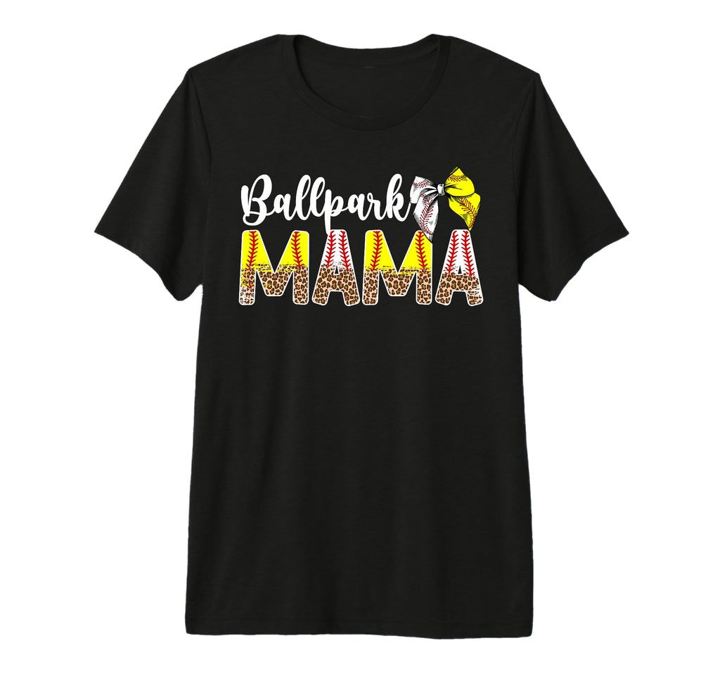 Ballpark Mama Coquette Softball T-Shirt - Casual Everyday Wear for Adults - T-Shirt, Sweatshirt, Hoodie