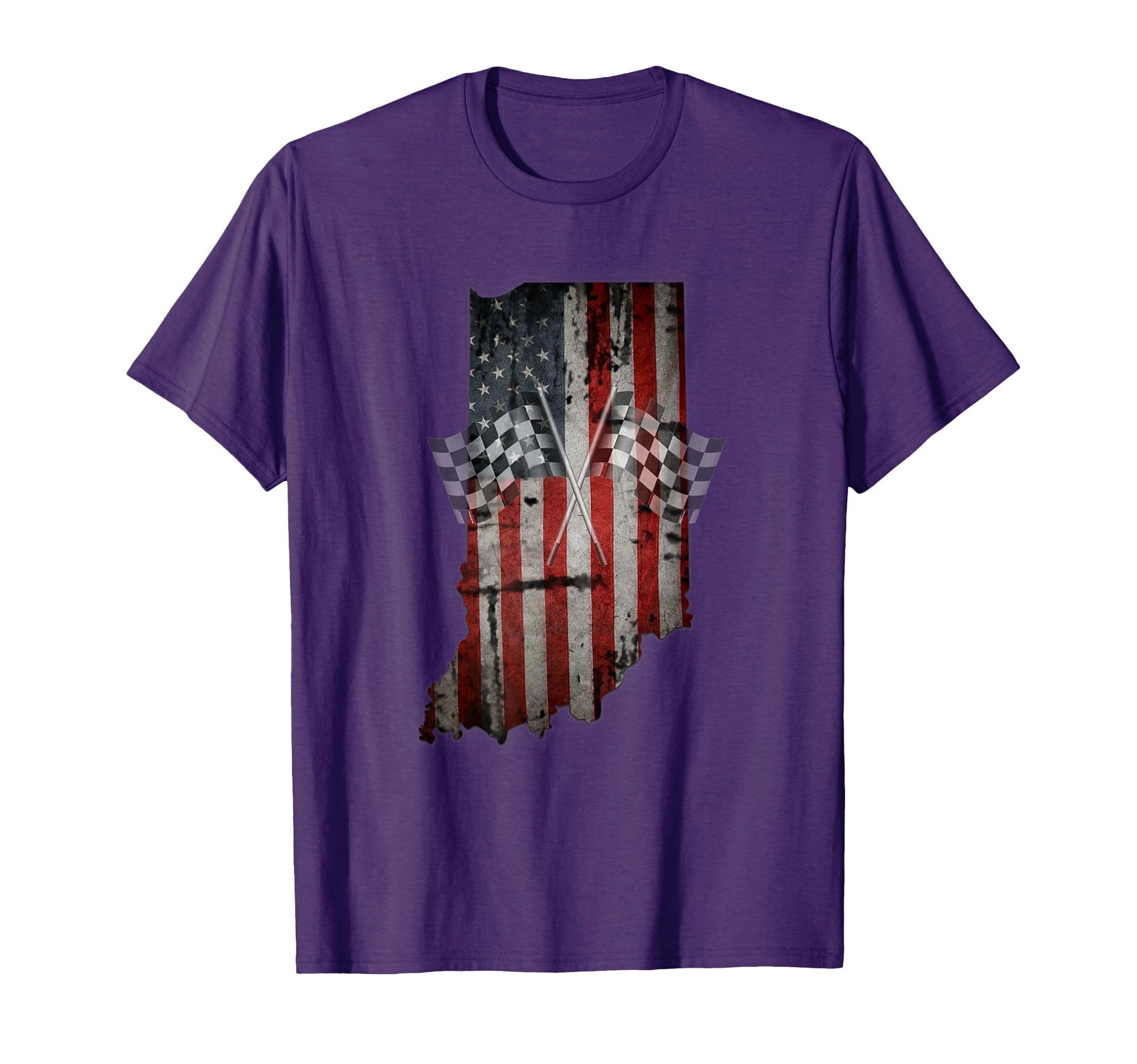 Indiana Distressed Checkered Flag T-Shirt - Custom Art Print for Adults - T-Shirt, Sweatshirt, Hoodie