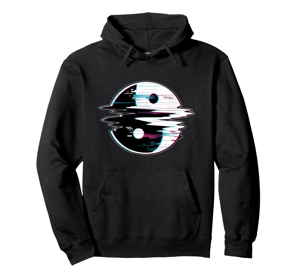 Yin Yang Vaporwave Aesthetic E Glitch Hoodie - Streetwear Style Unisex - T-Shirt, Sweatshirt, Hoodie
