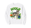 Wolf Groovy Wolves Floral Wolf Sweatshirt - Aesthetic Graphic Unisex - T-Shirt, Sweatshirt, Hoodie