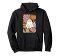 Boho Ghost Floral Autumn Halloween Fall Hoodie - Fun Novelty Design Unisex - T-Shirt, Sweatshirt, Hoodie