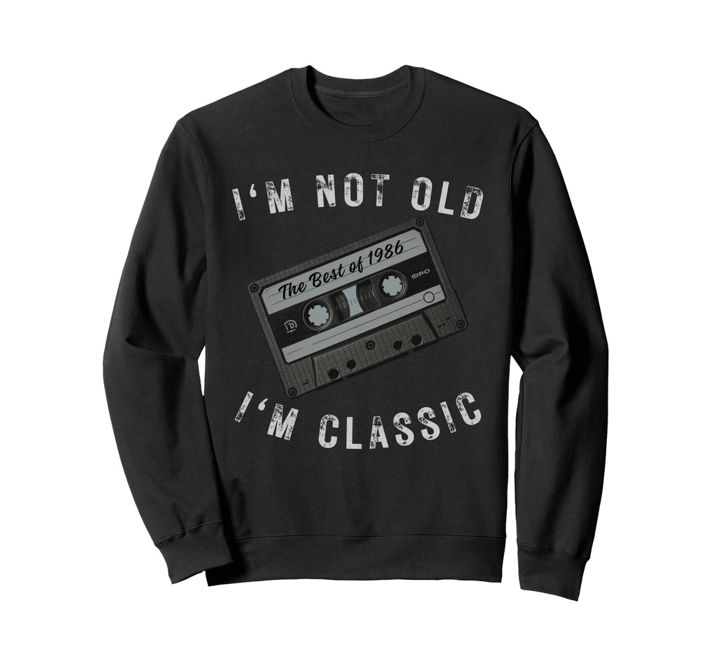Best 1986 Funny Birthday Cassette Sweatshirt - Minimalist Print for Adults - T-Shirt, Sweatshirt, Hoodie