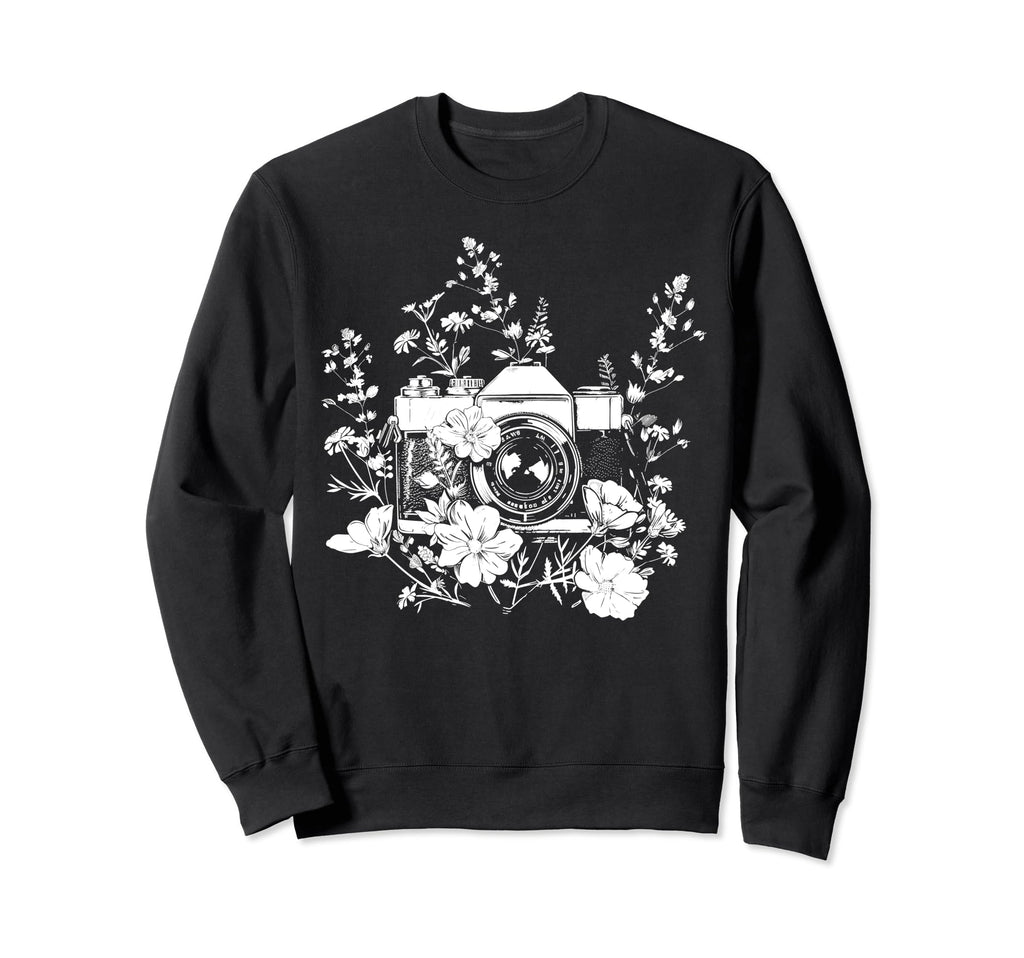 Photographer Camera Flowers Sweatshirt - Streetwear Style Men Women - T-Shirt, Sweatshirt, Hoodie