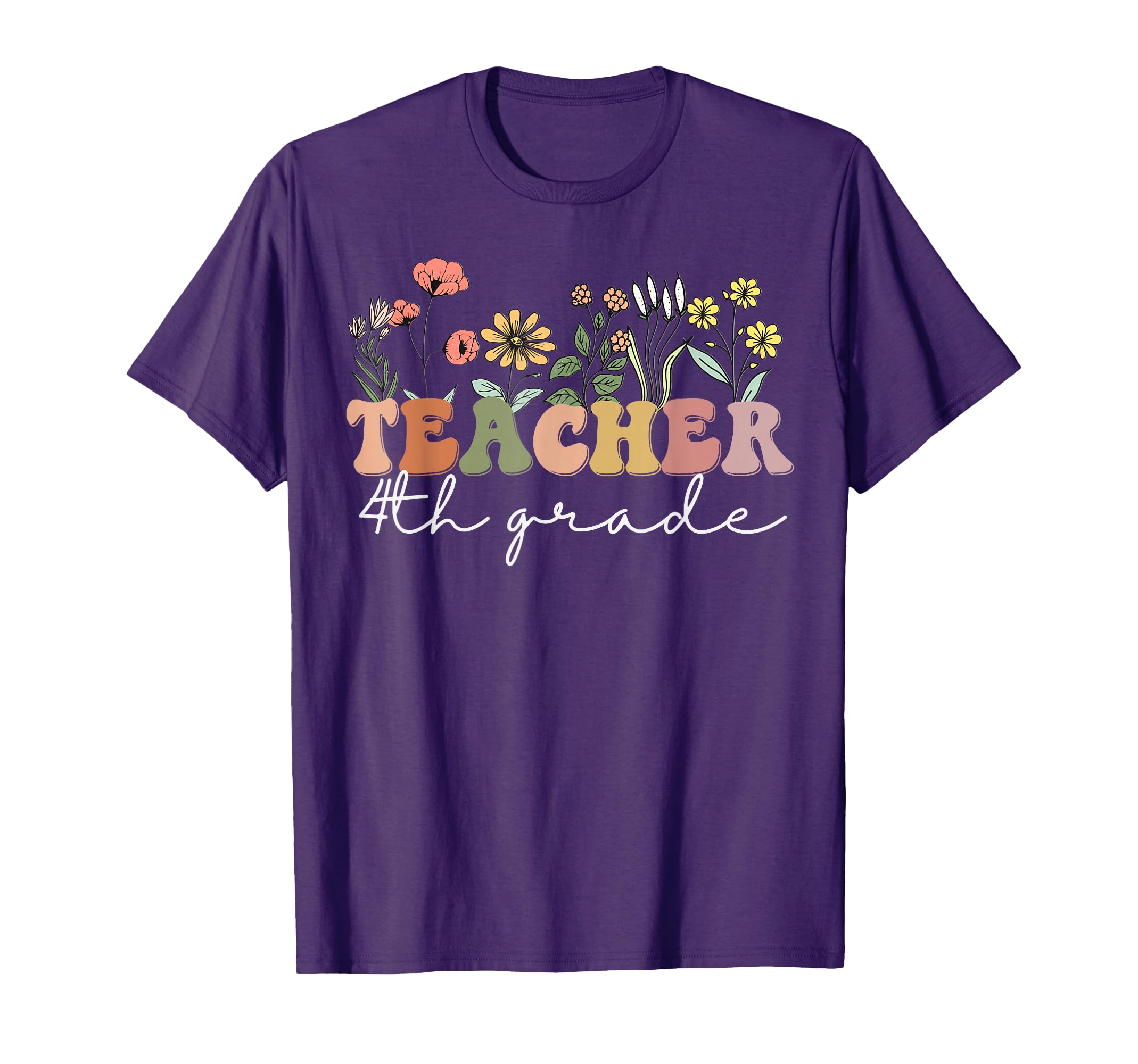 Fourth Grade Teacher Boho Wildflower T-Shirt - Trendy Graphic Men Women - T-Shirt, Sweatshirt, Hoodie