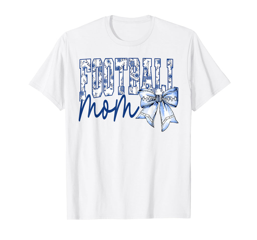 Groovy Football Mom Coquette Bow T-Shirt - Fun Novelty Design for Adults - T-Shirt, Sweatshirt, Hoodie