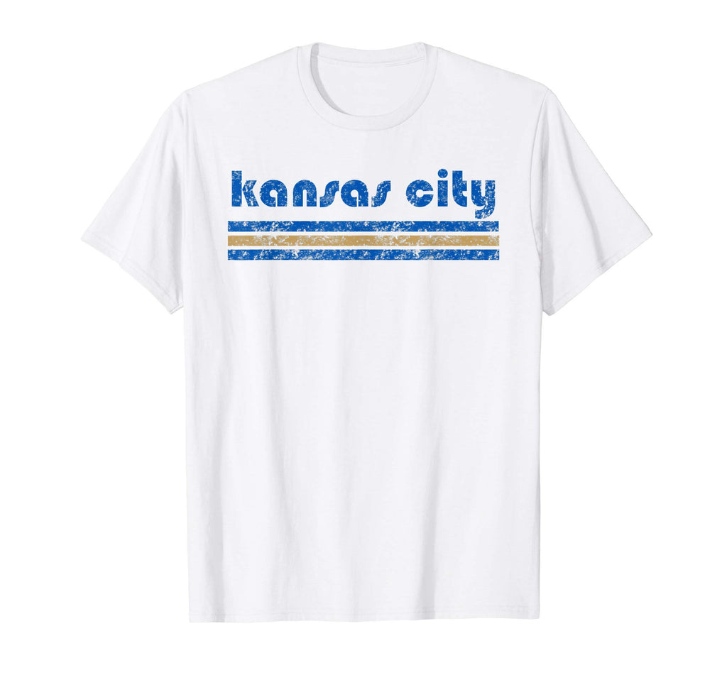 Kansas City Three Stripe Weathered T-Shirt - Novelty Apparel for Adults - T-Shirt, Sweatshirt, Hoodie