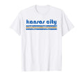 Kansas City Three Stripe Weathered T-Shirt - Novelty Apparel for Adults - T-Shirt, Sweatshirt, Hoodie