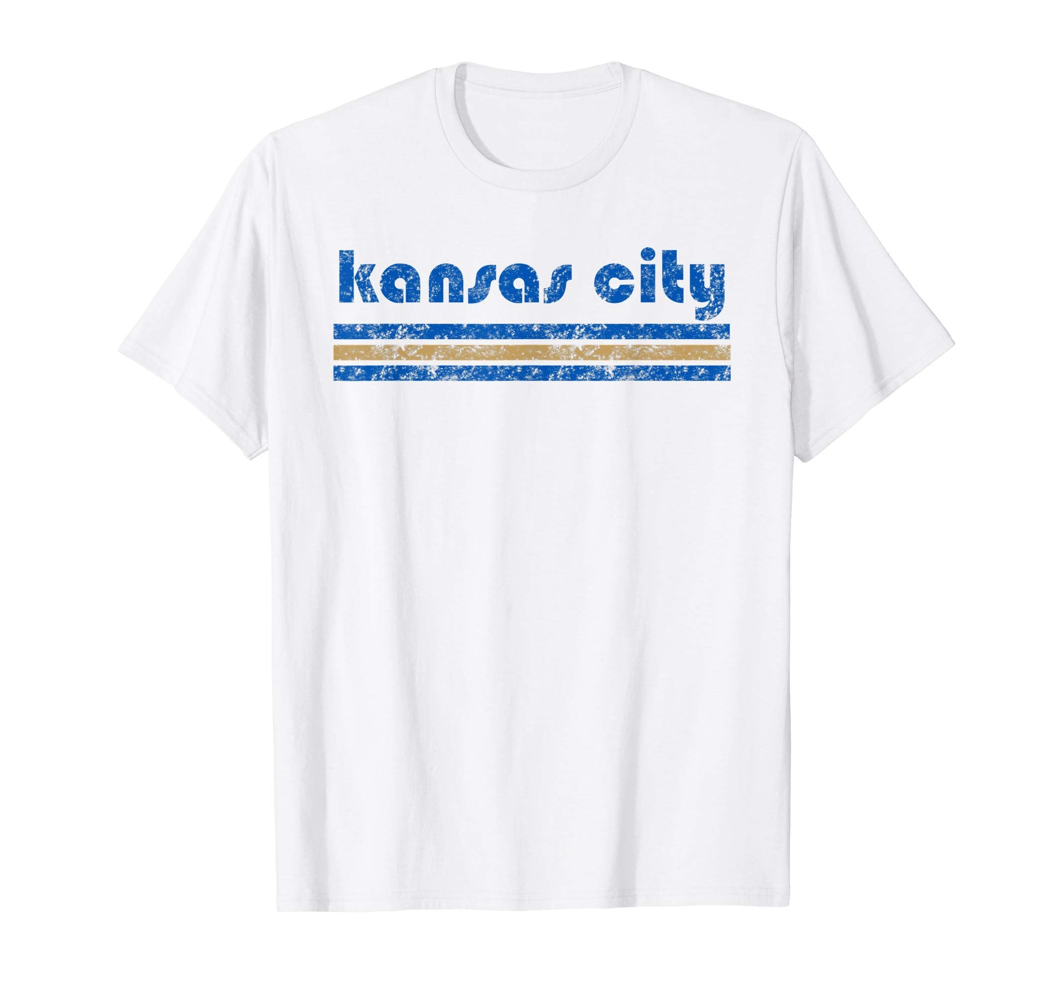 Kansas City Three Stripe Weathered T-Shirt - Novelty Apparel for Adults - T-Shirt, Sweatshirt, Hoodie
