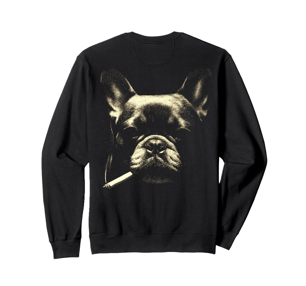 French Bulldog Smoking Cigarette Sweatshirt - Aesthetic Graphic Unisex - T-Shirt, Sweatshirt, Hoodie