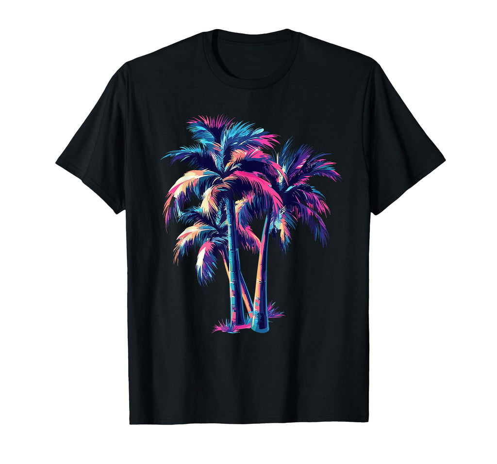 Sunset Tropical Palm Trees Vaporwave T-Shirt - Minimalist Print Unisex - T-Shirt, Sweatshirt, Hoodie