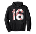 Baseball 16 Jersey Number Hoodie - Graphic Print Men Women - T-Shirt, Sweatshirt, Hoodie