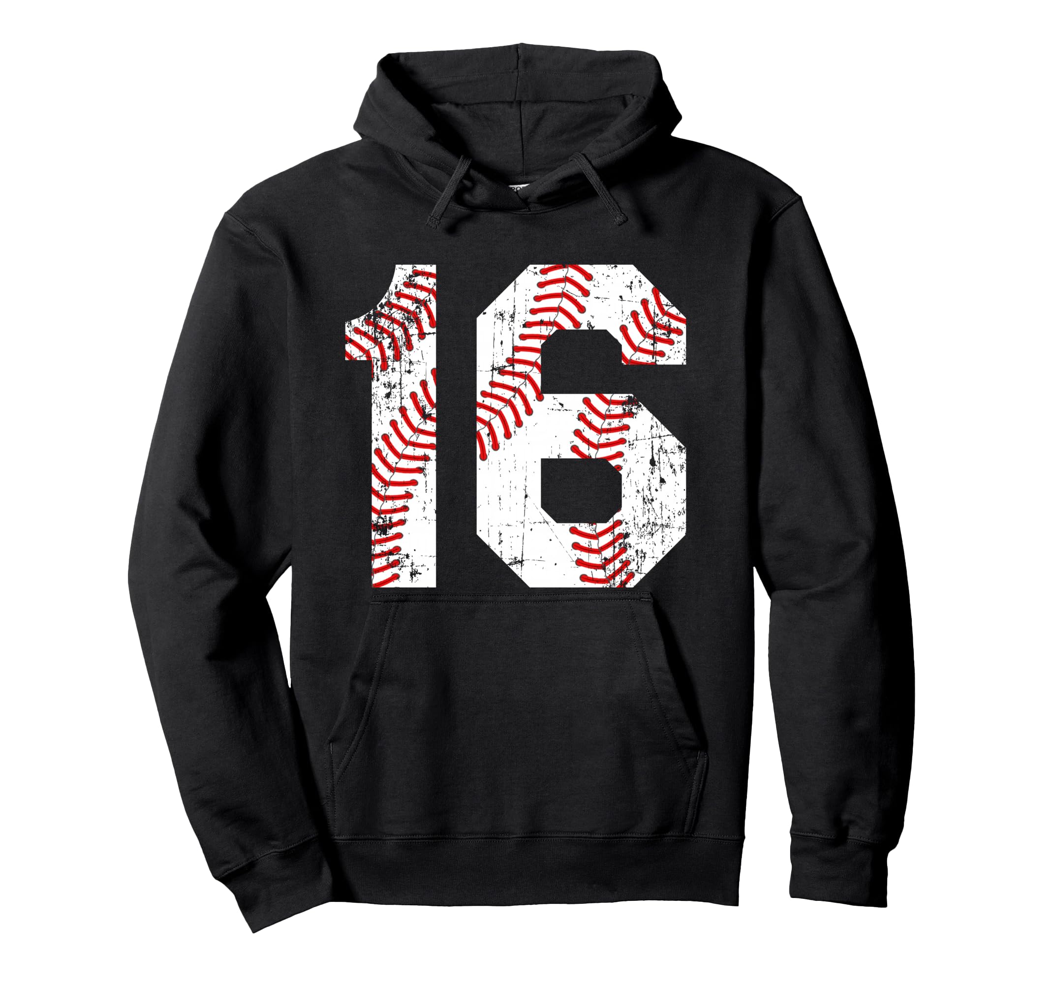 Baseball 16 Jersey Number Hoodie - Graphic Print Men Women - T-Shirt, Sweatshirt, Hoodie