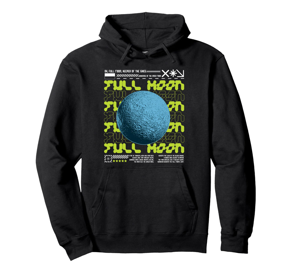 Y2K Full Moon Bold Urban Graffiti Hoodie - Streetwear Style Men Women - T-Shirt, Sweatshirt, Hoodie