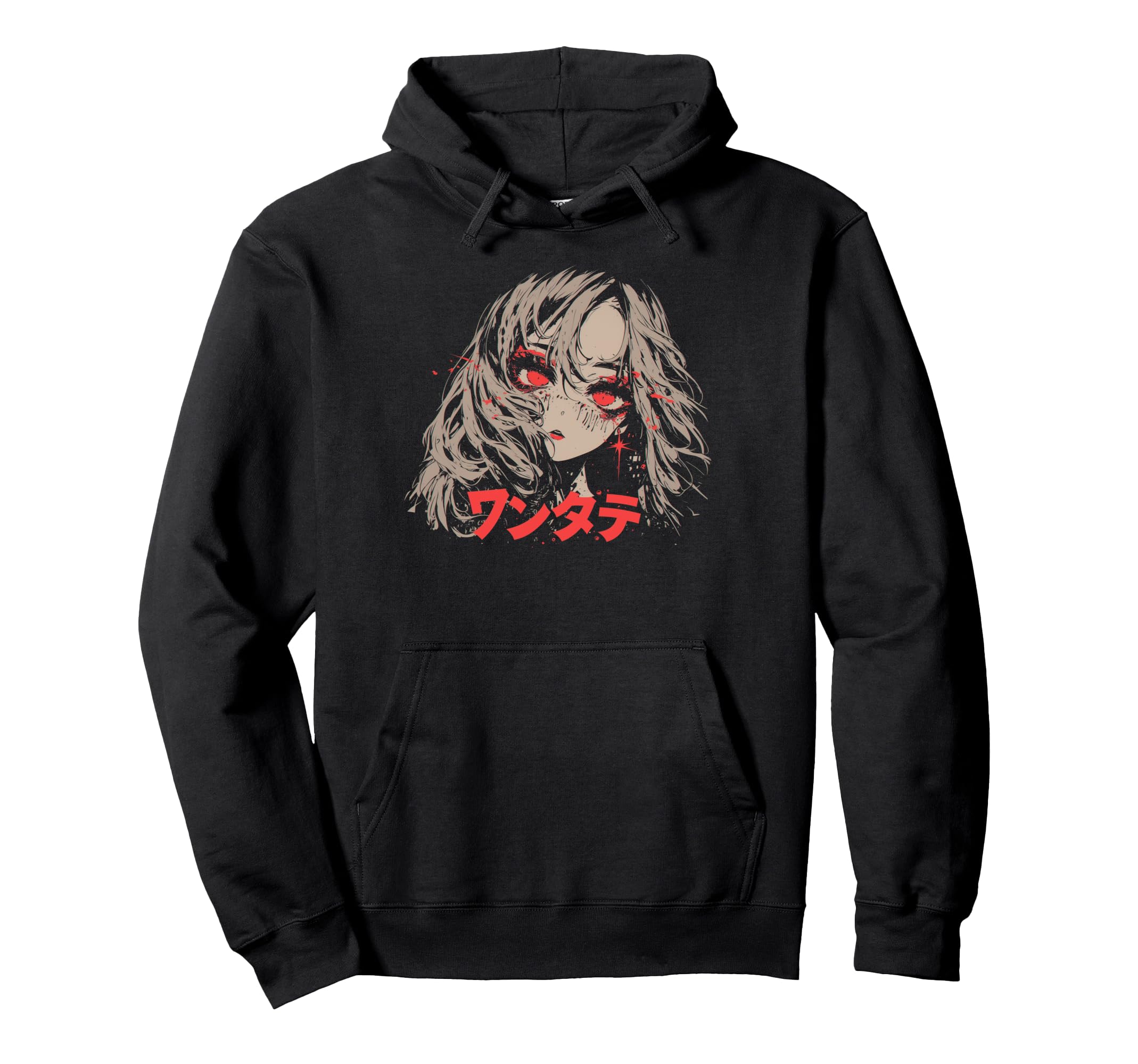 Goth Grunge Demon Anime Waifu Horror Hoodie - Unique Graphic for Adults - T-Shirt, Sweatshirt, Hoodie
