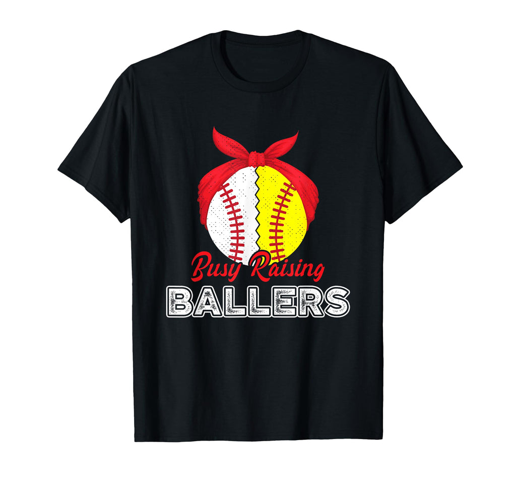 Busy Raising Ballers Mom Mother T-Shirt - Aesthetic Graphic for Adults - T-Shirt, Sweatshirt, Hoodie