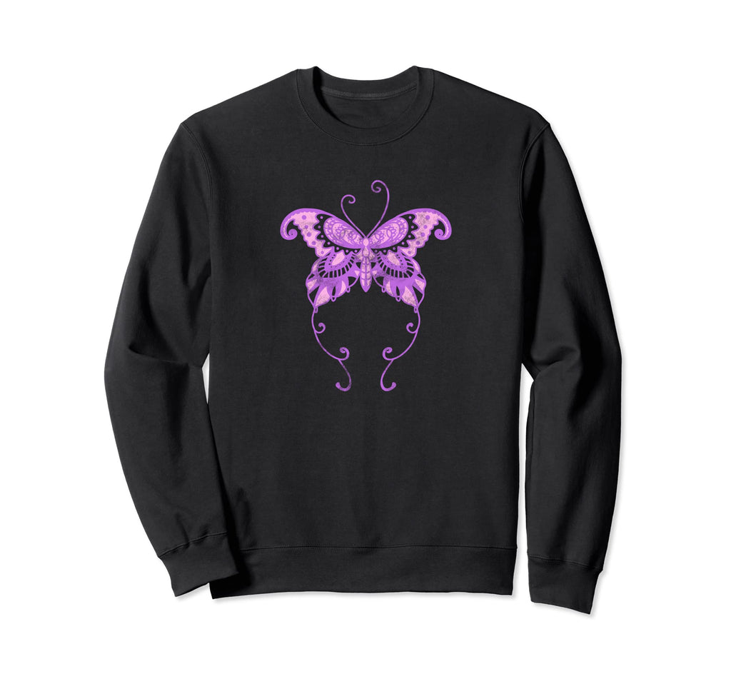Fairycore Purple Y2K Butterfly Sweatshirt - Aesthetic Graphic Men Women - T-Shirt, Sweatshirt, Hoodie