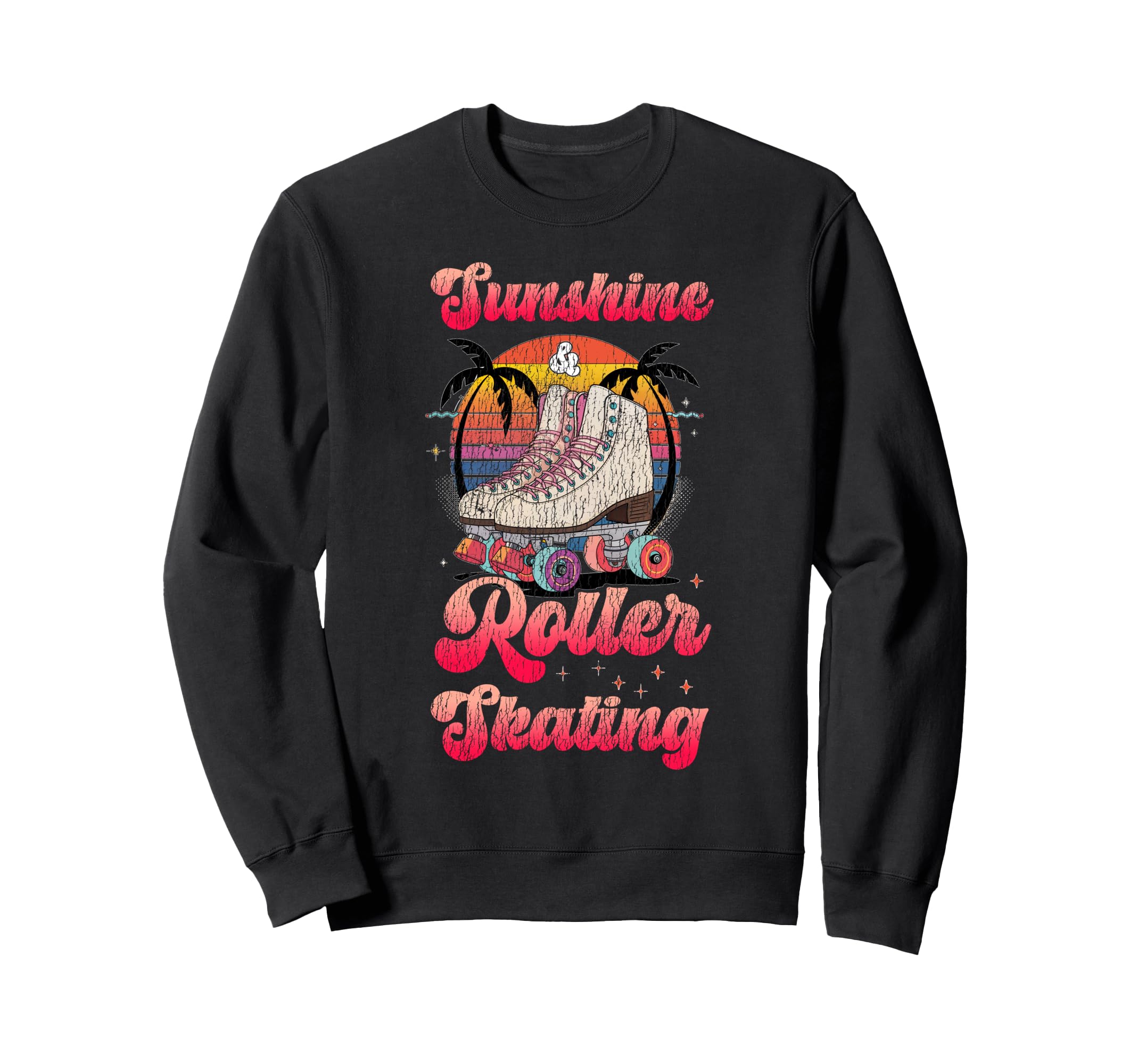 Roller Skating Skate 1970S Sunshine Sweatshirt - Unique Graphic Unisex - T-Shirt, Sweatshirt, Hoodie
