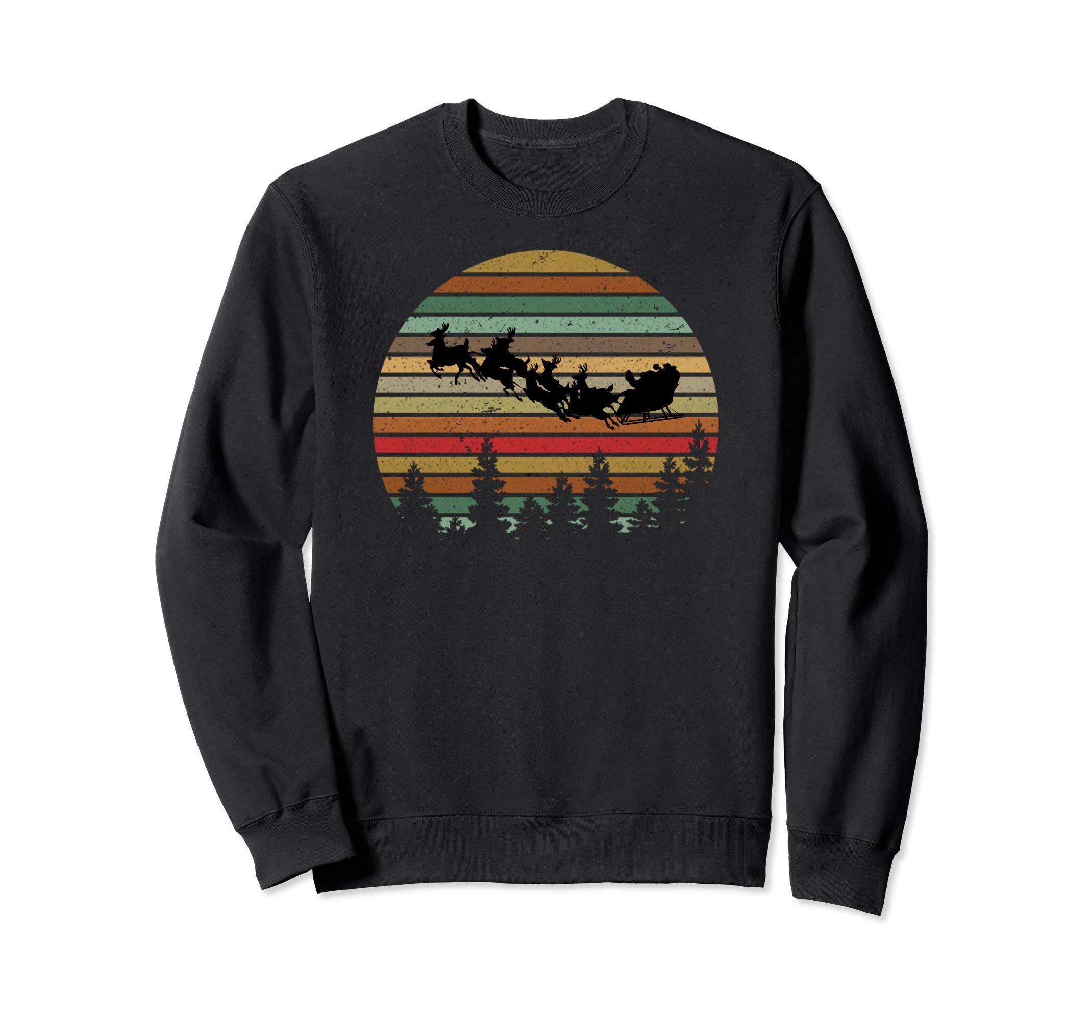 Santa Claus Reindeer Sunset Sweatshirt - Custom Art Print Unisex - T-Shirt, Sweatshirt, Hoodie