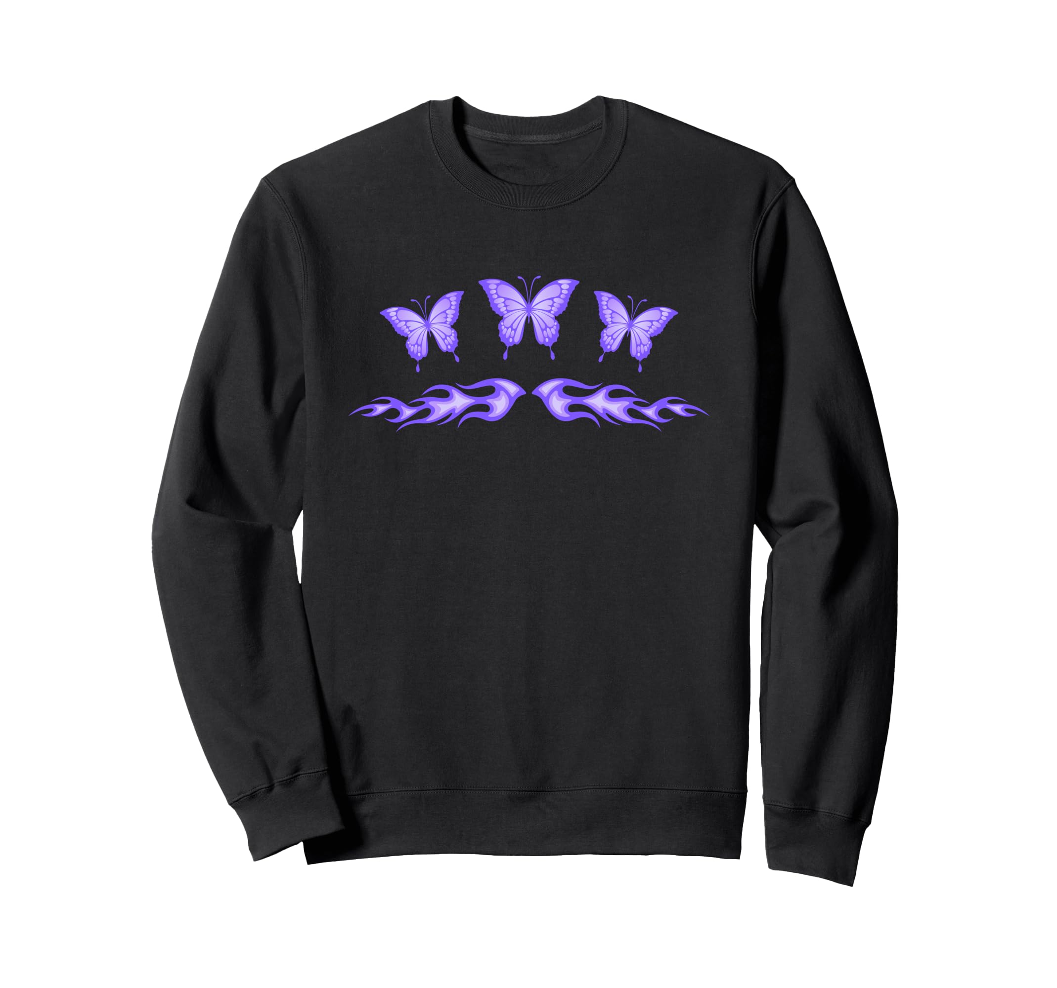 Fairycore Purple Butterfly Tattoo Sweatshirt - Trendy Graphic for Adults - T-Shirt, Sweatshirt, Hoodie