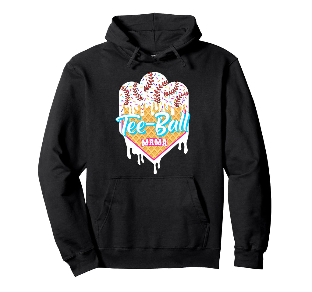Ball Mom Tball Mama Ice Cream Drip Hoodie - Custom Art Print for Adults - T-Shirt, Sweatshirt, Hoodie