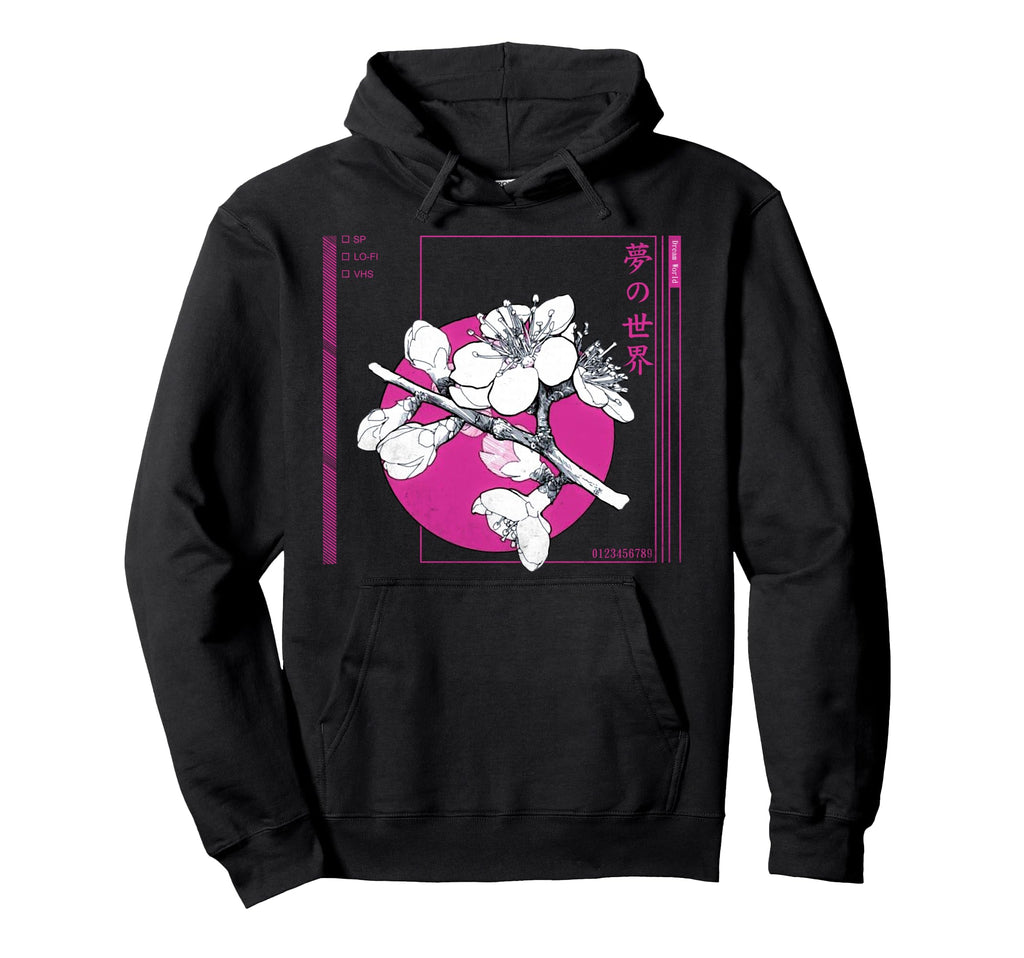 Vaporwave Sakura Cherry Blossom Hoodie - Streetwear Style for Adults - T-Shirt, Sweatshirt, Hoodie