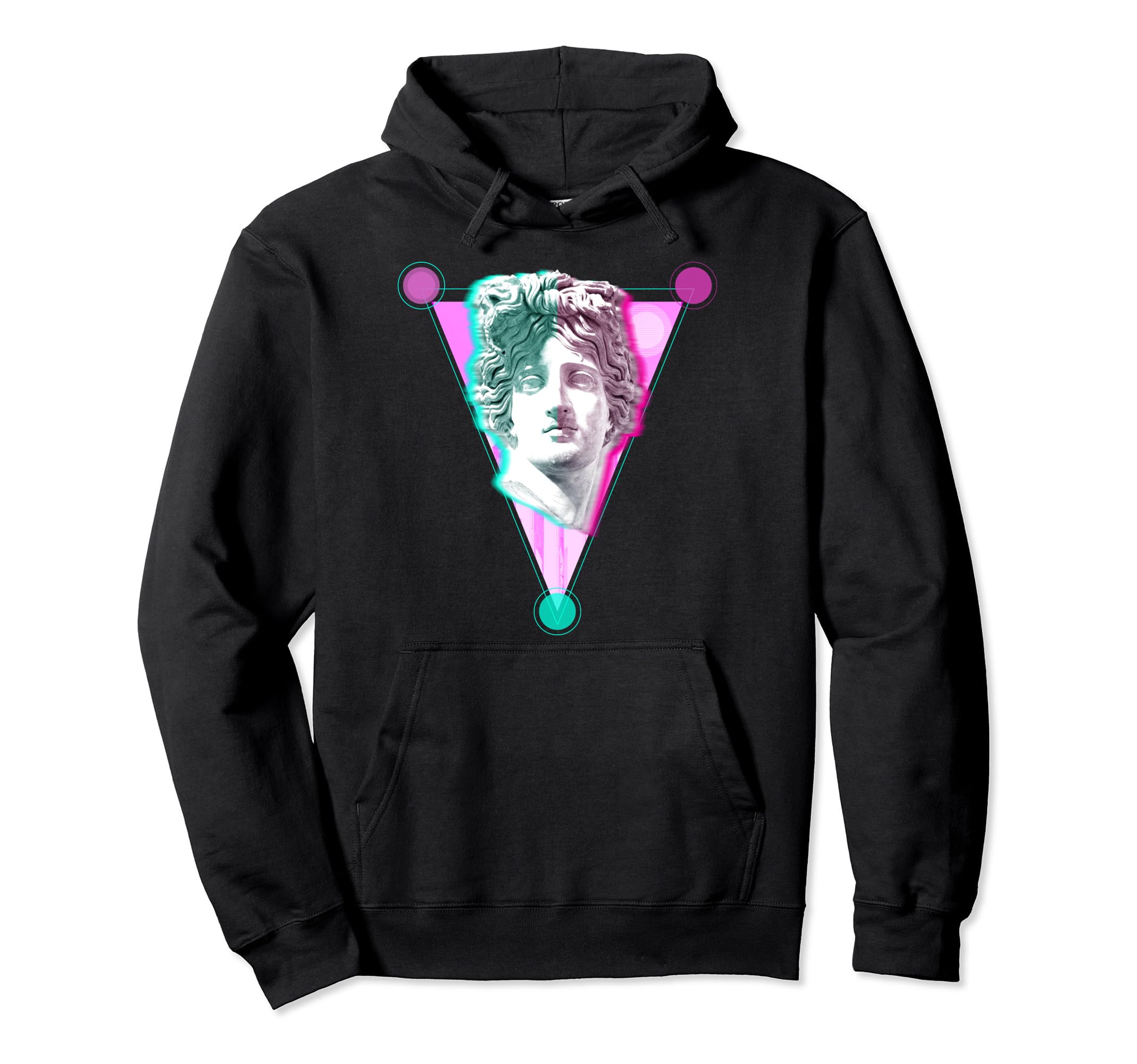 Glitch Greek Statue Retrowave Synthwave Hoodie - Unique Graphic Unisex - T-Shirt, Sweatshirt, Hoodie
