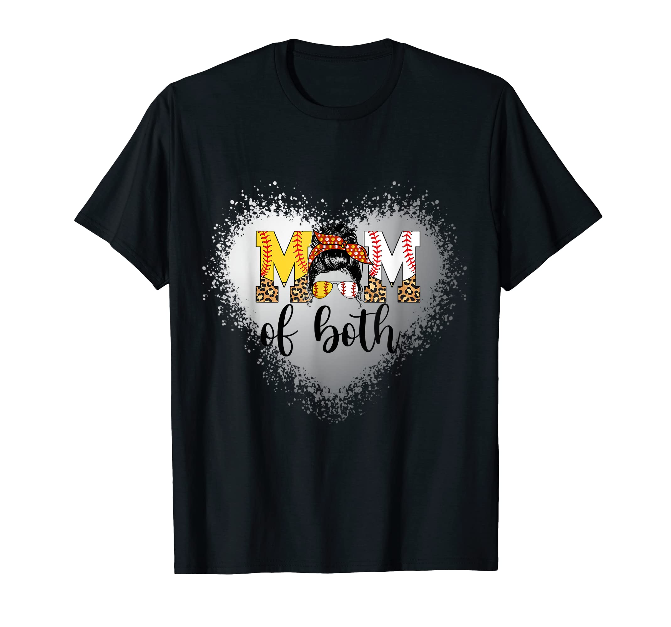Bleached Mom Both Leopard Baseball Mom T-Shirt - Trendy Graphic Men Women - T-Shirt, Sweatshirt, Hoodie