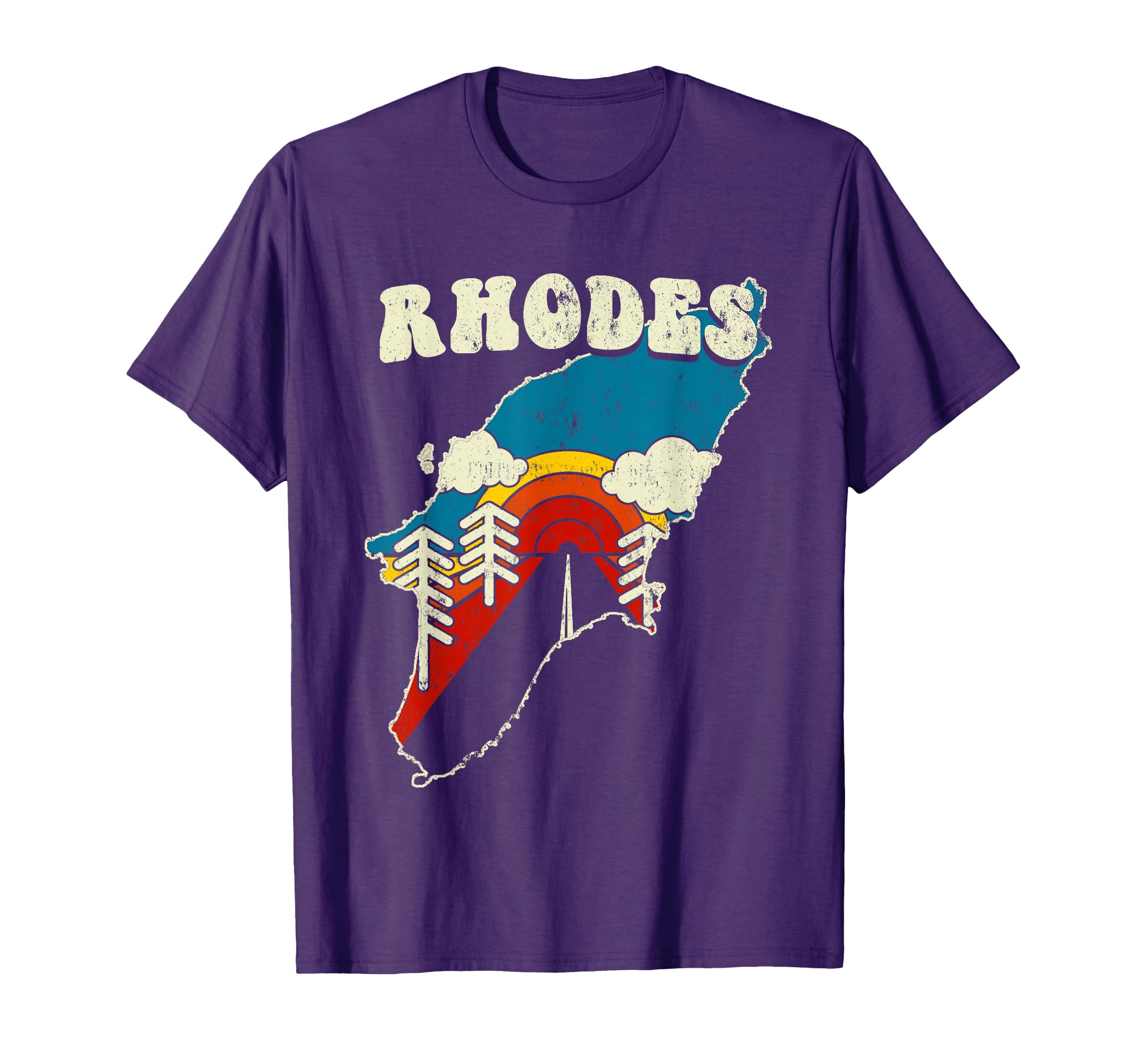 Rhodes Greece Greek Island Rainbow T-Shirt - Aesthetic Graphic for Adults - T-Shirt, Sweatshirt, Hoodie