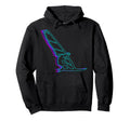Windsurfer Windsurfing Vaporwave Hoodie - Unique Graphic Men Women - T-Shirt, Sweatshirt, Hoodie