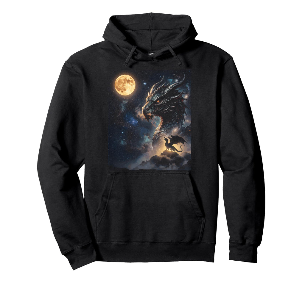 Dragon Art Celestial Moon Galaxy Hoodie - Novelty Apparel Men Women - T-Shirt, Sweatshirt, Hoodie