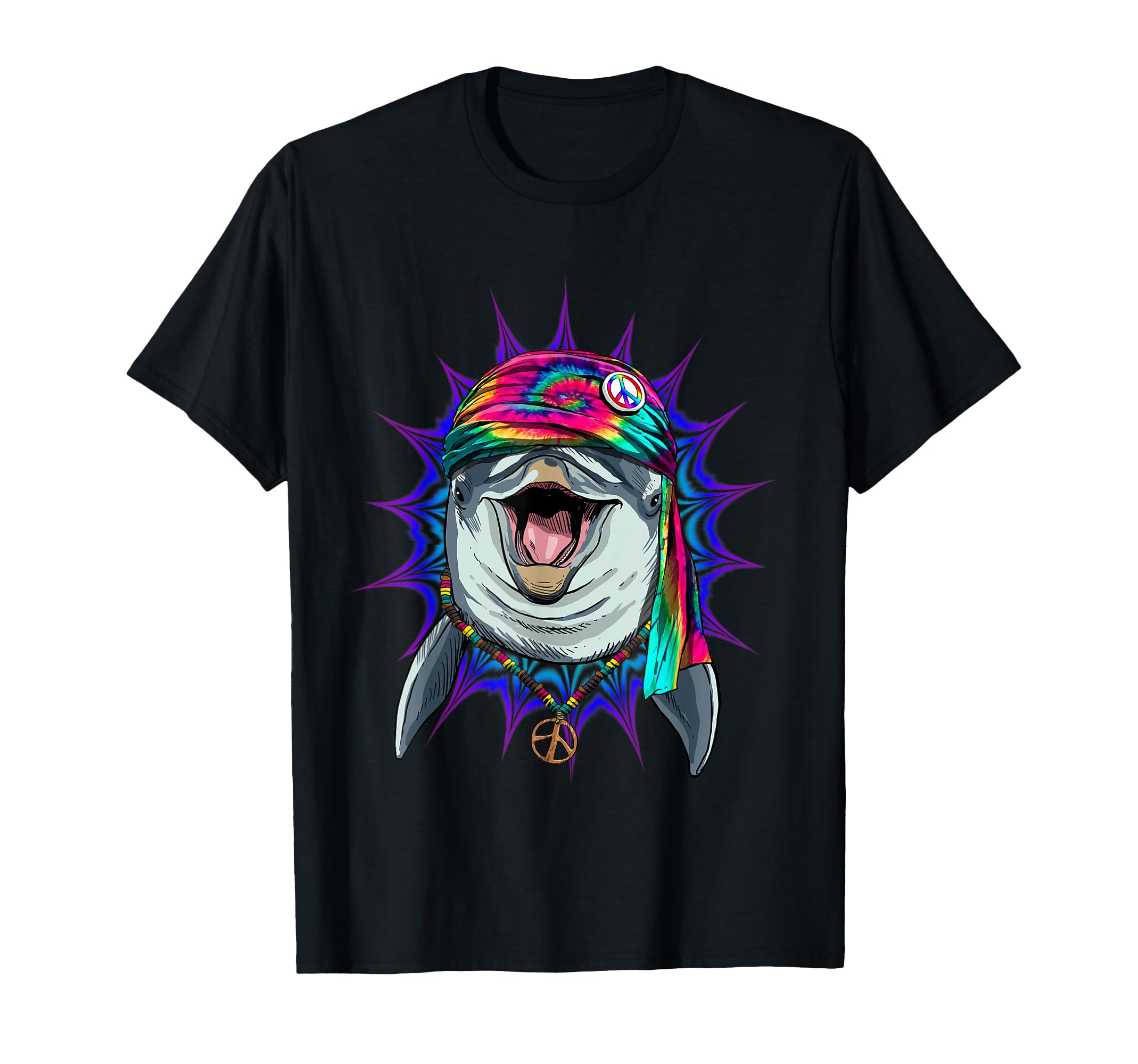 Tie Dye Hippie Dolphin Hippiness T-Shirt - Minimalist Print Men Women - T-Shirt, Sweatshirt, Hoodie