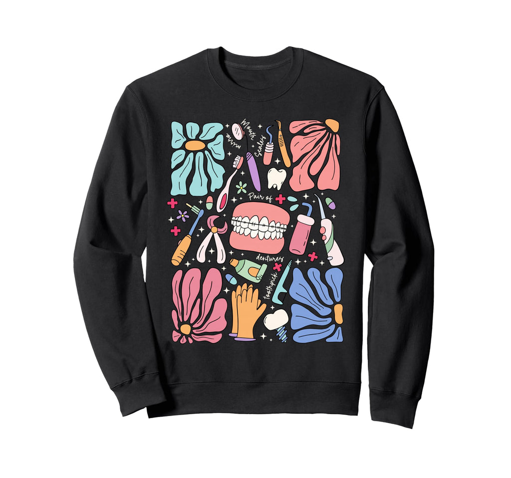 Boho Wildflower Dental Hygienist Sweatshirt - Novelty Apparel for Adults - T-Shirt, Sweatshirt, Hoodie