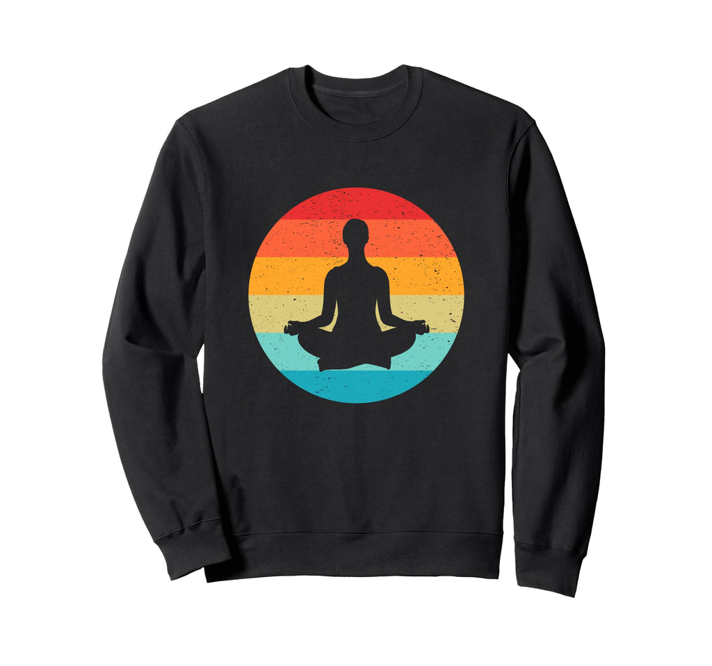 Meditation Silhouette Sunset 80S Sweatshirt - Graphic Print Unisex - T-Shirt, Sweatshirt, Hoodie