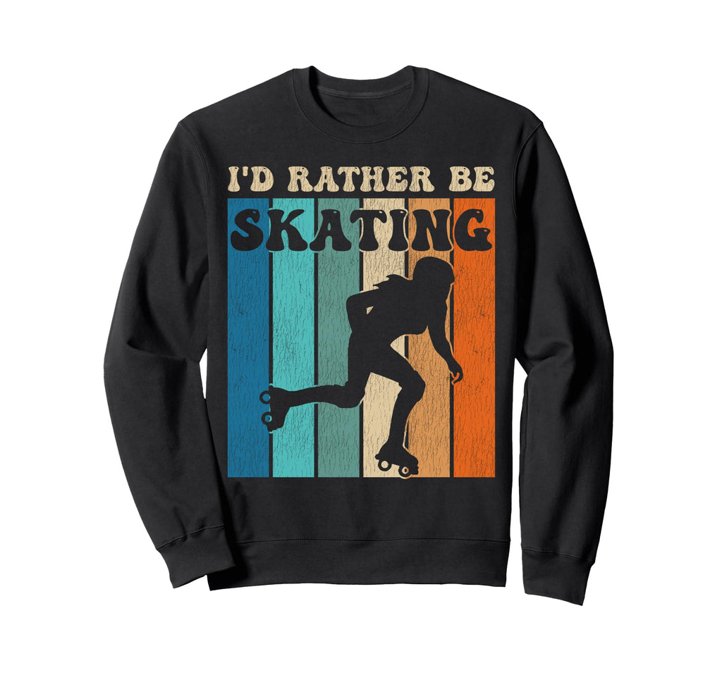Roller Skating Skate 1970S Black Sweatshirt - Aesthetic Graphic for Adults - T-Shirt, Sweatshirt, Hoodie