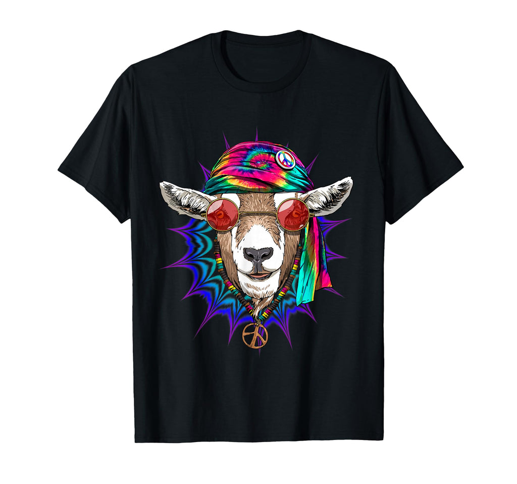 Tie Dye Hippie Goat Hippiness Peace T-Shirt - Unique Graphic Men Women - T-Shirt, Sweatshirt, Hoodie